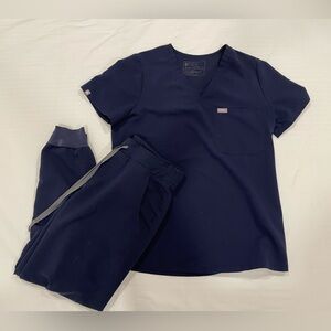 S/SP Navy Figs Jogger Scrub Set